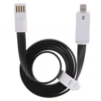 Lightning kabel met LED indicator 1 meter zwart