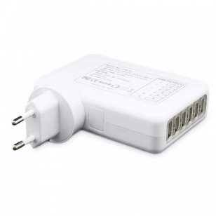 USB wereldadapter met 6 poorten