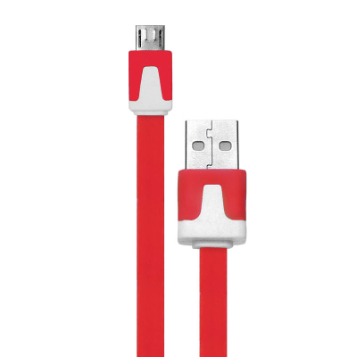 Platte micro USB kabel 3 meter rood