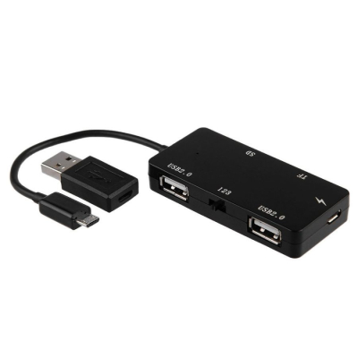 Micro USB OTG oplaad HUB en kaartlezer