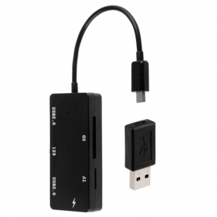 Micro USB OTG oplaad HUB en kaartlezer