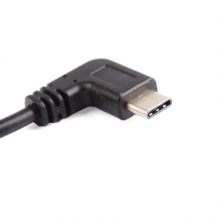 USB-C haaks naar USB haaks kabel 25 cm zwart