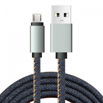 Jeans micro USB kabel 1 meter