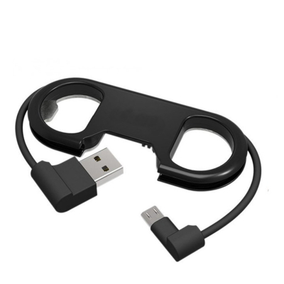 Sleutelhanger met micro USB kabel en flesopener