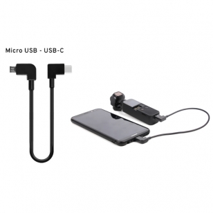 Micro USB naar USB-C data kabel haaks 30 cm