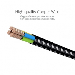 Nylon haakse USB-C naar USB kabel 2 meter