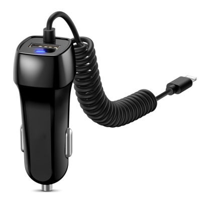 Autolader Lightning & USB zwart