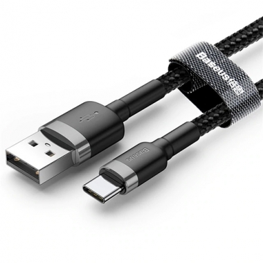 Baseus nylon USB-C kabel 1 meter zwart