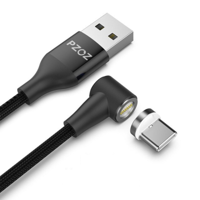 PZOZ haakse USB-C kabel 1 meter met magnetische aansluiting
