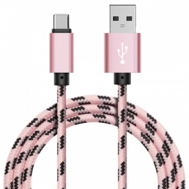 Xinnier nylon USB-C kabel 1 meter roségoud