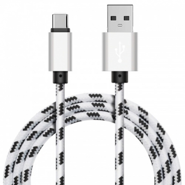 Xinnier nylon USB-C kabel 2 meter wit
