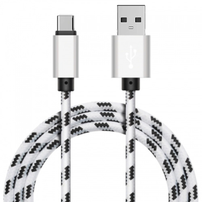Xinnier nylon USB-C kabel 2 meter wit