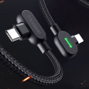 Mcdodo nylon haakse Lightning naar USB-C kabel 1,2 meter